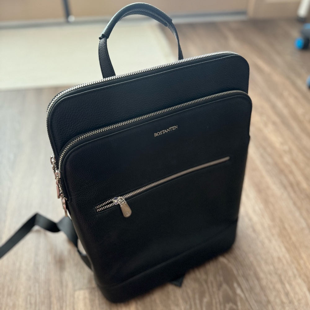 BOSTANTEN Leather Laptop Backpack 15.6 inch Computer Bag, Large Size Bag